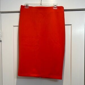 Carmen Marc Valvo red fire pencil skirt with back zipper size 8 NWT!